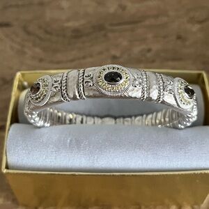 Gabriel & Co Sterling Silver Topaz Bangle Bracelet